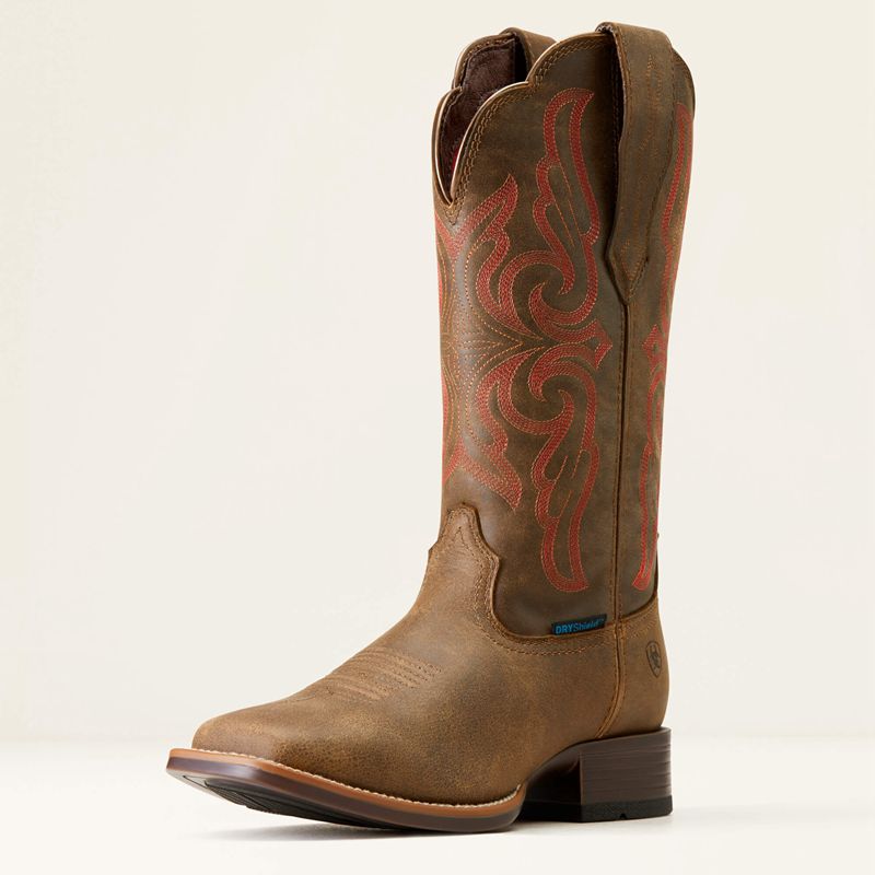 Ariat Primera Stretchfit Waterproof Western Boot Pebble Femme | FMJ-06829714