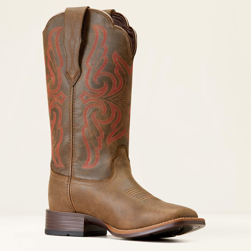 Ariat Primera Stretchfit Waterproof Western Boot Pebble Femme | FMJ-06829714