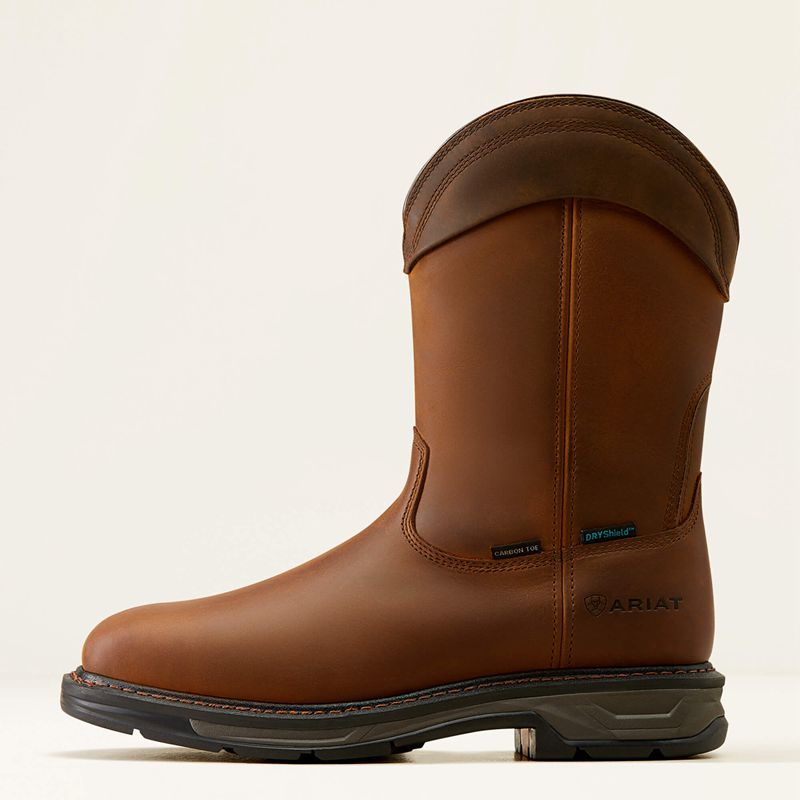 Ariat Workhog Xt Wellington Waterproof Carbon Toe Work Boot Marron Homme | TXG-09071219