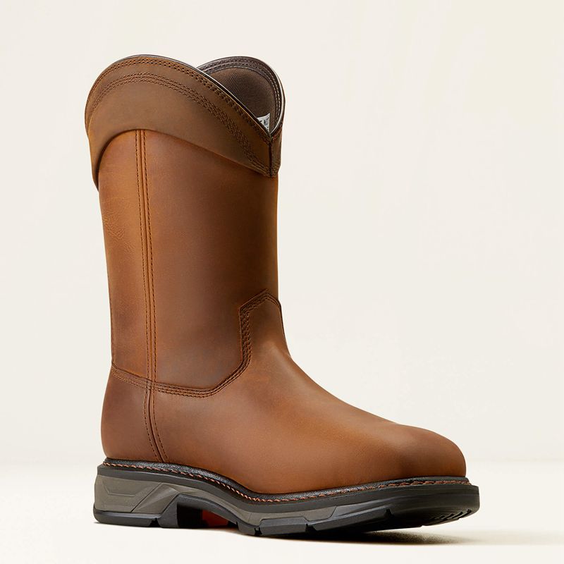 Ariat Workhog Xt Wellington Waterproof Carbon Toe Work Boot Marron Homme | TXG-09071219