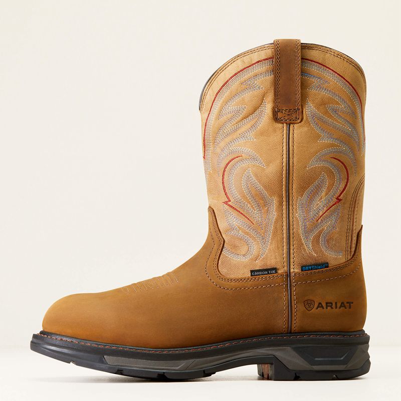 Ariat Workhog Xt Waterproof Carbon Toe Work Boot Marron Homme | DBZ-98971495