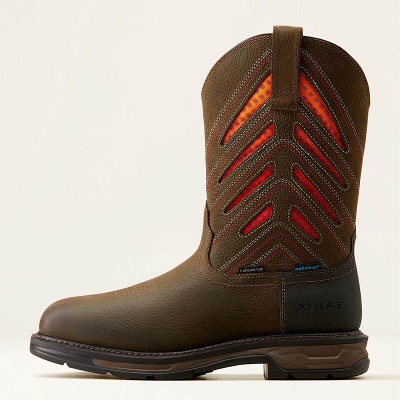 Ariat Workhog Xt Venttek Waterproof Carbon Toe Work Boot Iron Coffee/Sunset Homme | HXZ-77955541