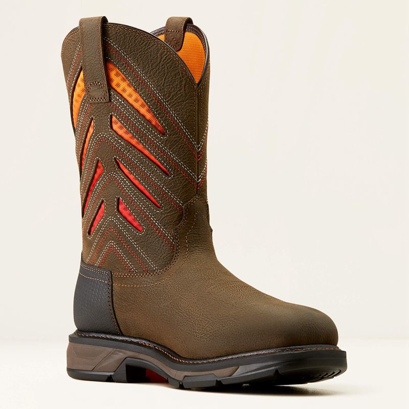 Ariat Workhog Xt Venttek Waterproof Carbon Toe Work Boot Iron Coffee/Sunset Homme | HXZ-77955541