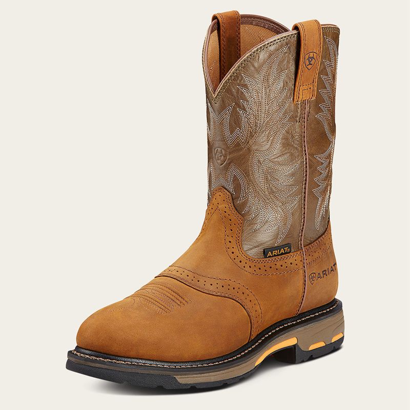 Ariat Workhog Pull-On Work Boot Aged Bark Homme | LXI-82317241