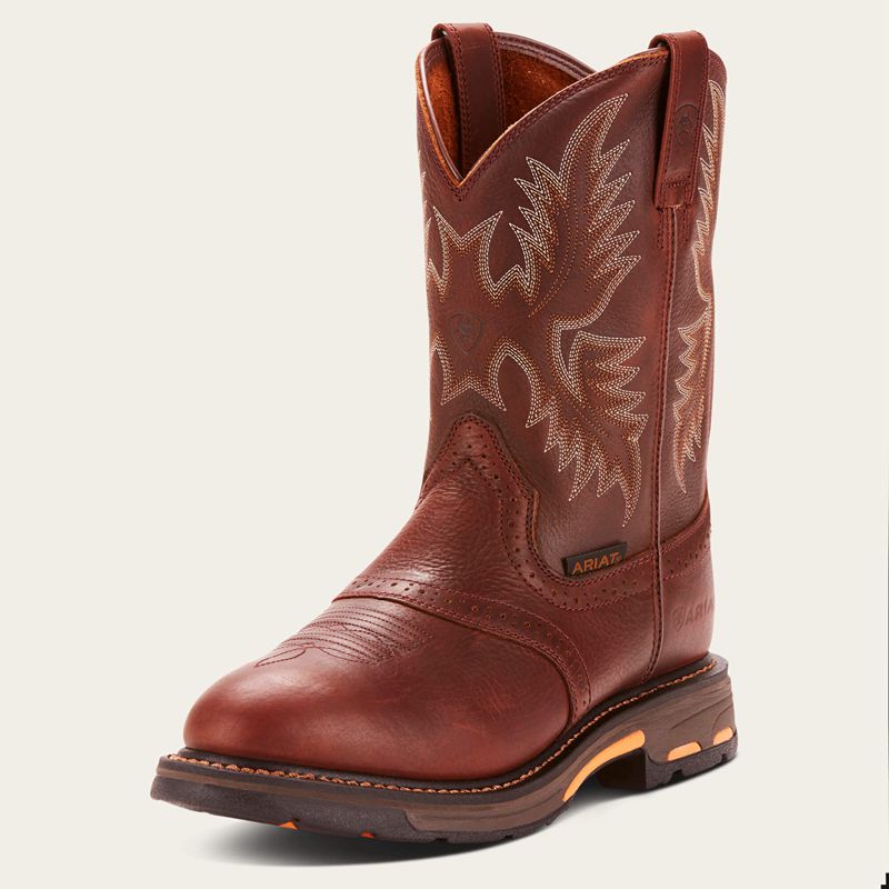 Ariat Workhog Pull-On Work Boot Cuivre Foncé Homme | ZFU-41680978