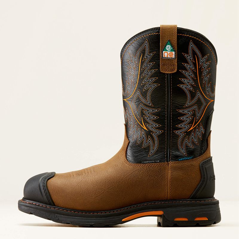 Ariat Workhog Csa Xtr Waterproof Composite Toe Work Boot Rye Brown/Black Homme | LVT-89464363