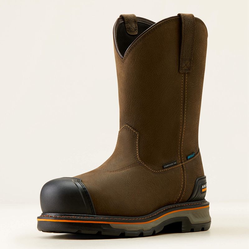 Ariat Stump Jumper Pull-On Boa Waterproof Composite Toe Work Boot Cafe Homme | RXO-88454442