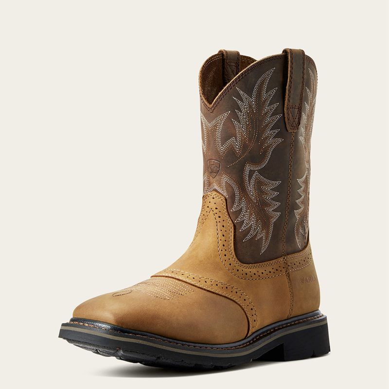 Ariat Sierra Wide Square Toe Work Boot Aged Bark Homme | YJK-57177184