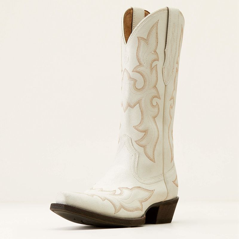 Ariat Jennings Stretchfit Western Boot Distressed Ivory Femme | TXX-98168156