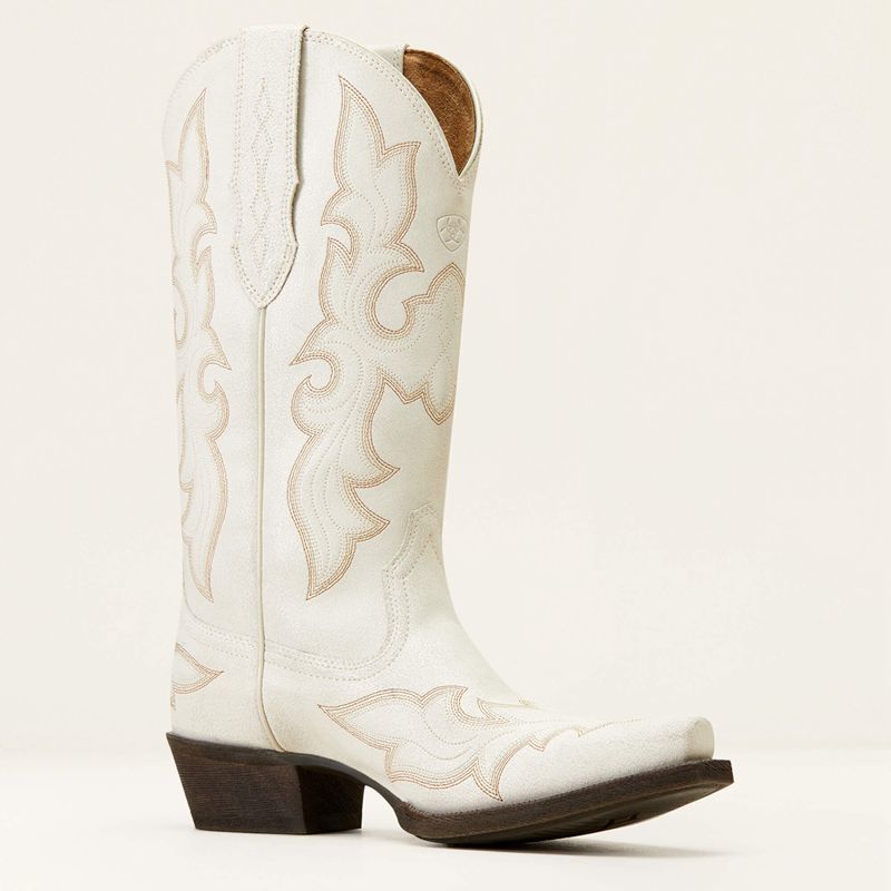 Ariat Jennings Stretchfit Western Boot Distressed Ivory Femme | TXX-98168156