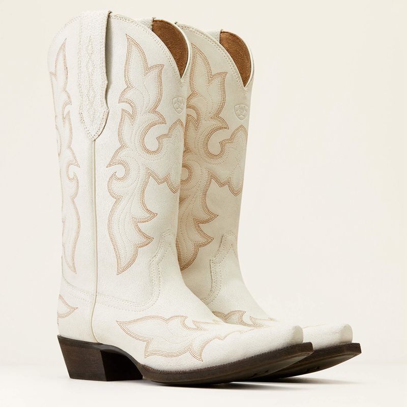 Ariat Jennings Stretchfit Western Boot Distressed Ivory Femme | TXX-98168156