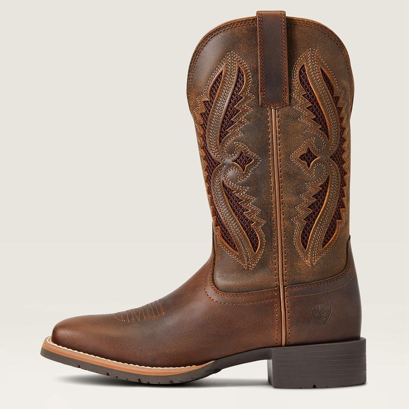 Ariat Hybrid Rancher Venttek 360° Western Boot Distressed Tan/ Truffle Femme | DFT-12807361