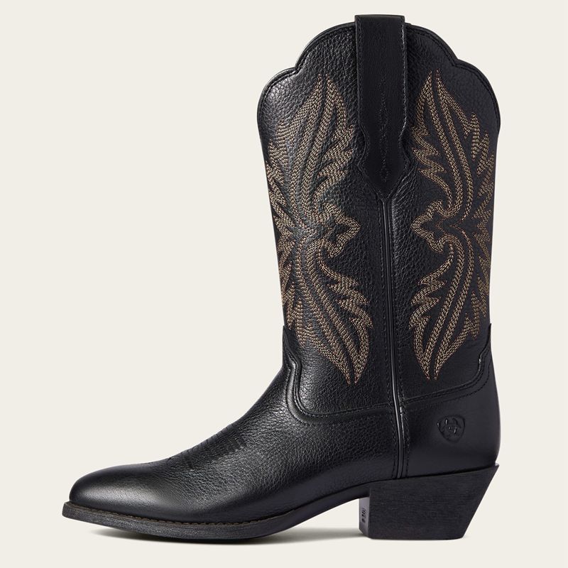 Ariat Heritage R Toe Stretchfit Western Boot Noir Femme | APV-17334070