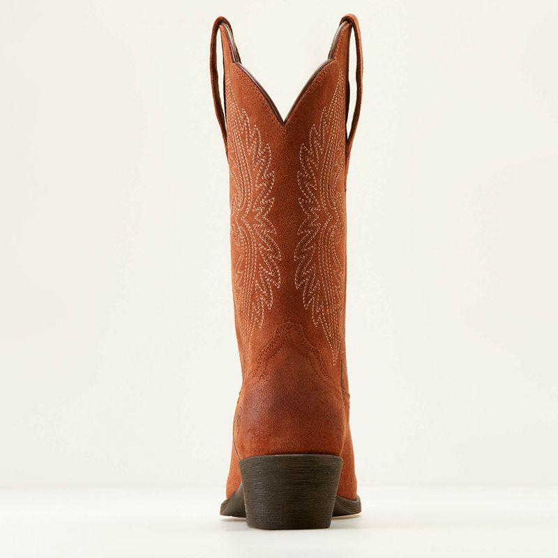 Ariat Heritage R Toe Stretchfit Western Boot Amber Suede Femme | OZQ-91732452