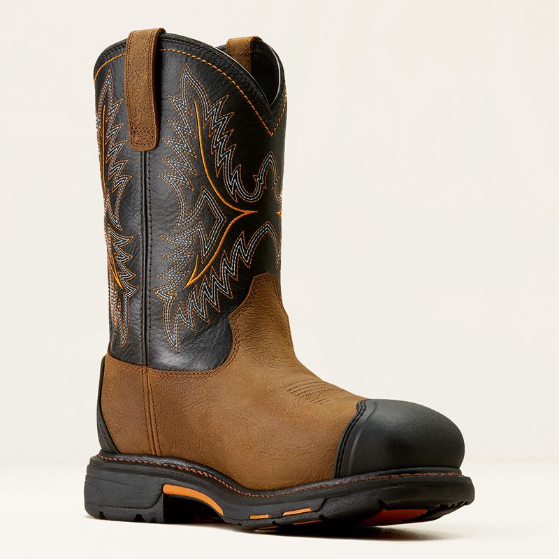 Ariat Workhog Csa Xtr Waterproof Composite Toe Work Boot Rye Brown/Black Homme | LVT-89464363