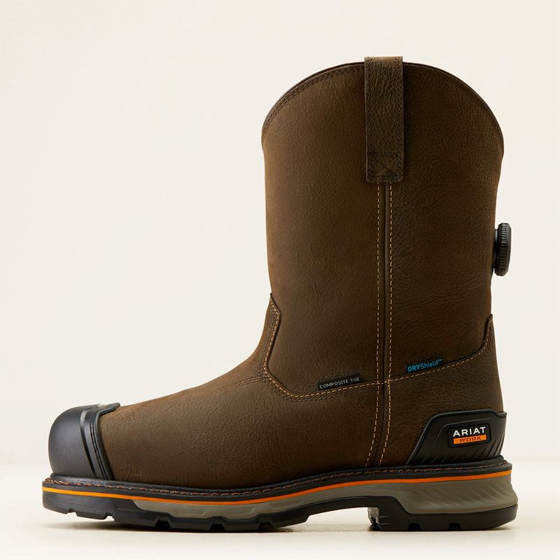 Ariat Stump Jumper Pull-On Boa Waterproof Composite Toe Work Boot Cafe Homme | RXO-88454442