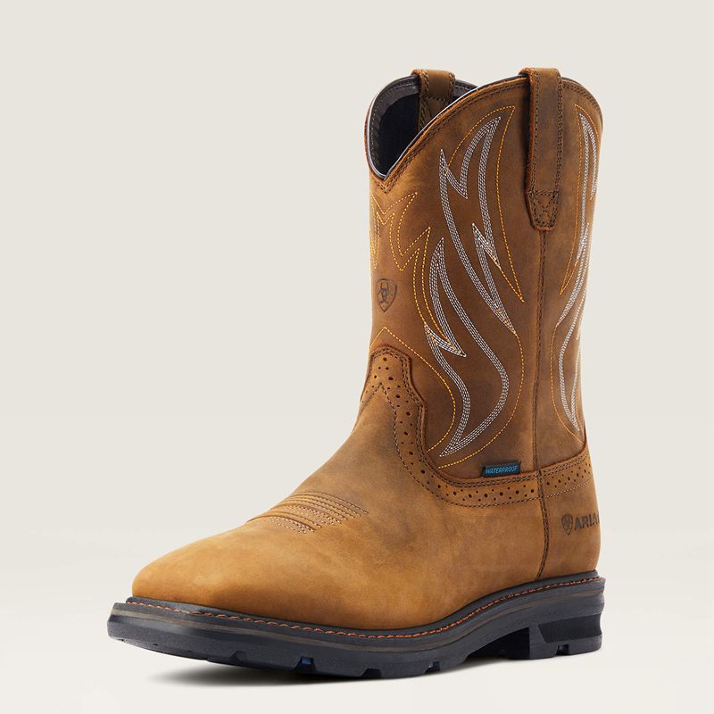 Ariat Sierra Shock Shield Waterproof Work Boot Marron Homme | PRJ-20800097