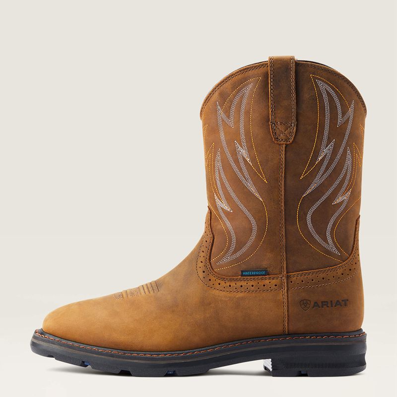 Ariat Sierra Shock Shield Waterproof Work Boot Marron Homme | PRJ-20800097