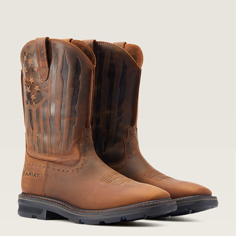 Ariat Sierra Shock Shield Patriot Work Boot Marron Homme | GRI-91749342