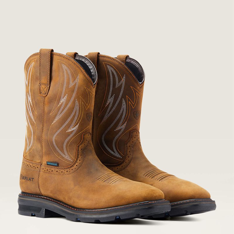 Ariat Sierra Shock Shield Waterproof Work Boot Marron Homme | PRJ-20800097