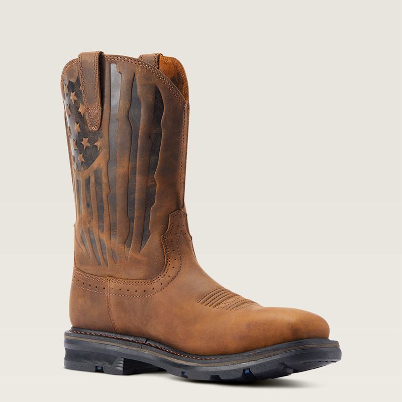 Ariat Sierra Shock Shield Patriot Steel Toe Work Boot Marron Homme | GYY-96314187