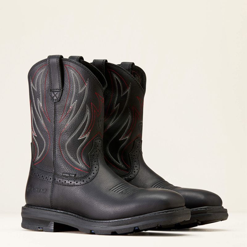 Ariat Sierra Shock Shield Steel Toe Work Boot Noir Homme | MLE-72707495