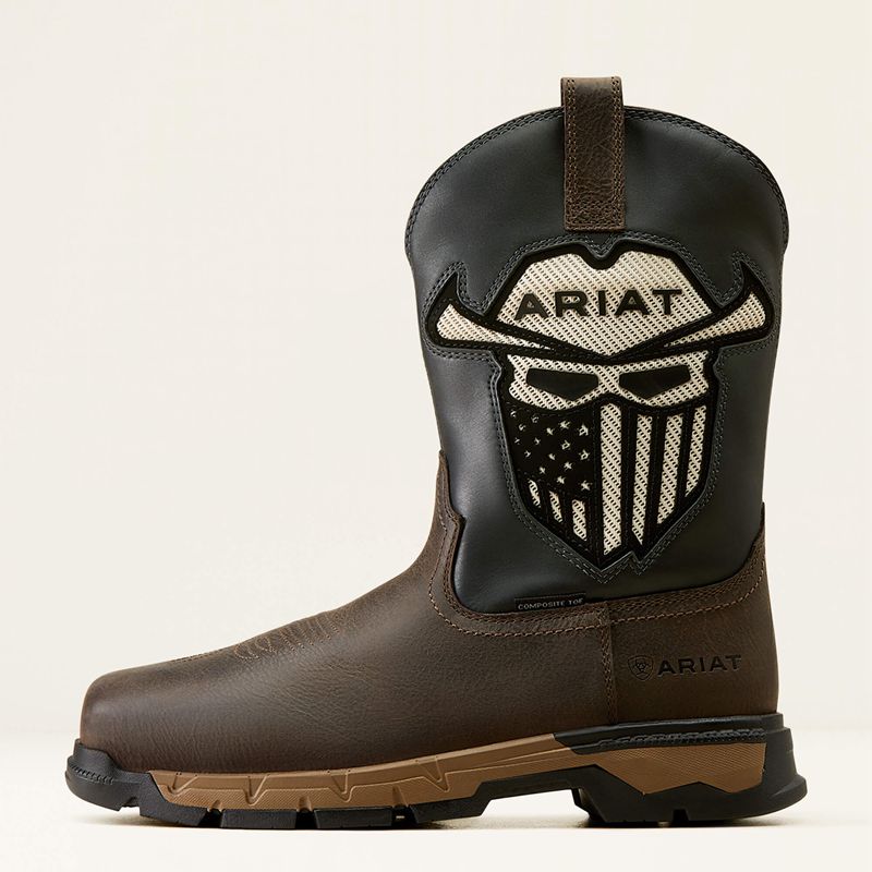 Ariat Rebar Flex Western Venttek Incognito Composite Toe Work Boot Iron Coffee/Storm Homme | RLG-68920731