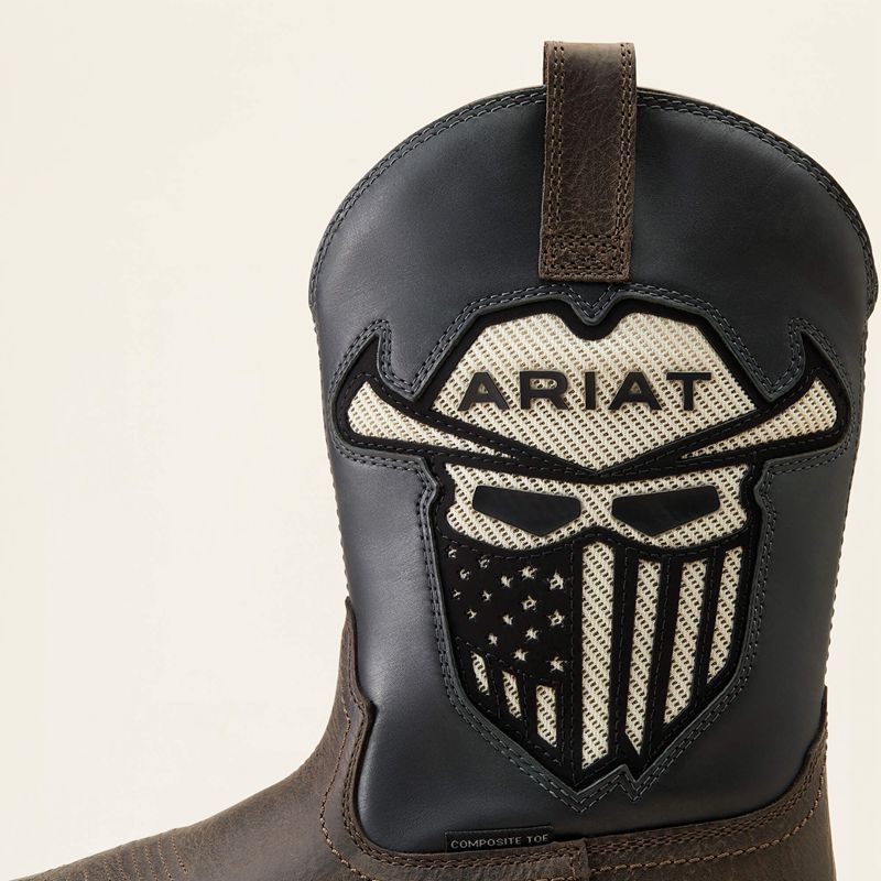 Ariat Rebar Flex Western Venttek Incognito Composite Toe Work Boot Iron Coffee/Storm Homme | RLG-68920731