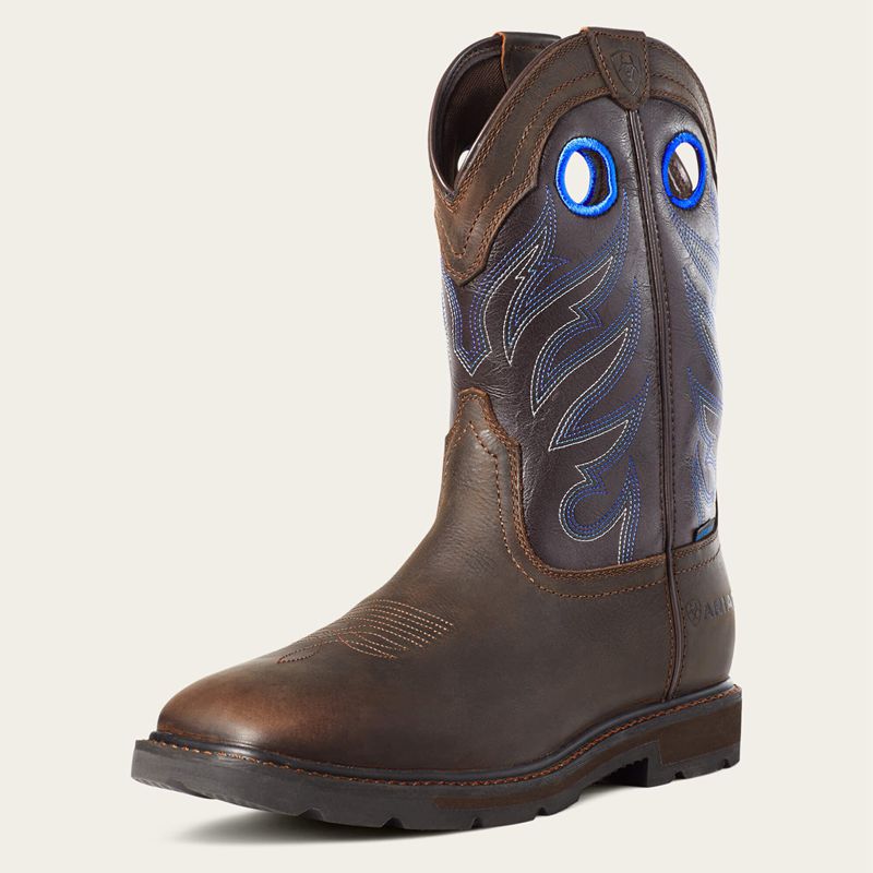 Ariat Groundwork Waterproof Work Boot Marron Foncé Homme | RAW-79723967