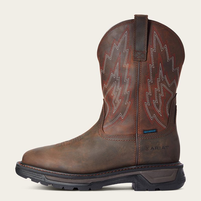 Ariat Big Rig Waterproof Work Boot Marron Foncé Homme | MWH-73080877