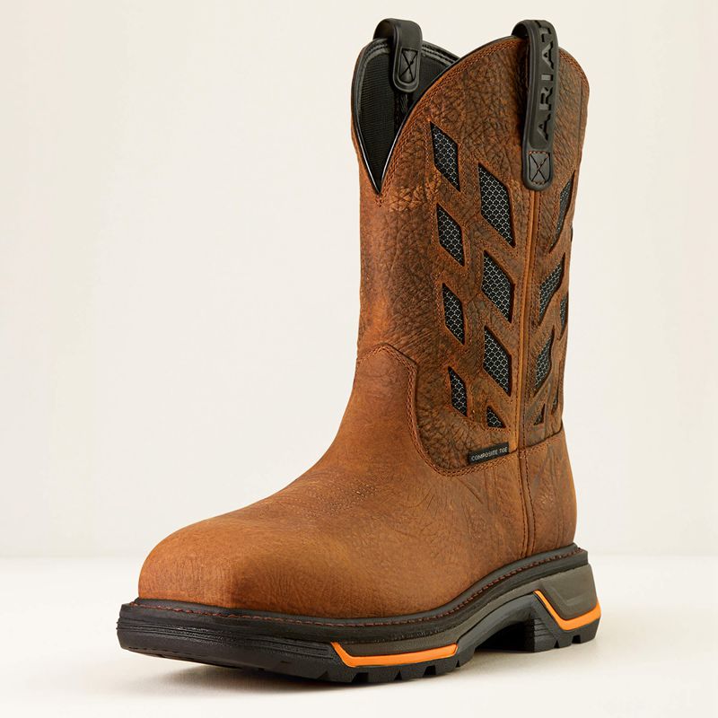 Ariat Big Rig Tread Venttek Composite Toe Work Boot Earth/Graphite Homme | RQS-00396494