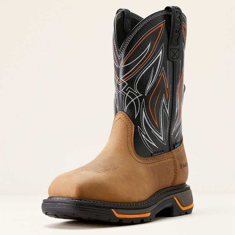 Ariat Big Rig Boa Waterproof Composite Toe Work Boot Natural Tan/Black Homme | NKS-43352894