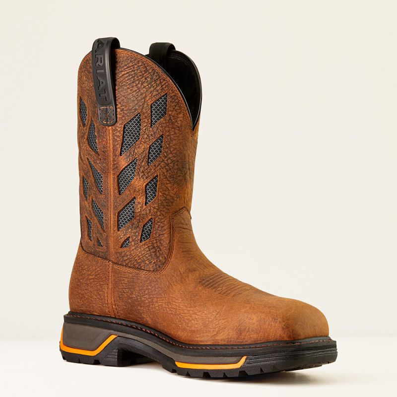 Ariat Big Rig Tread Venttek Composite Toe Work Boot Earth/Graphite Homme | RQS-00396494