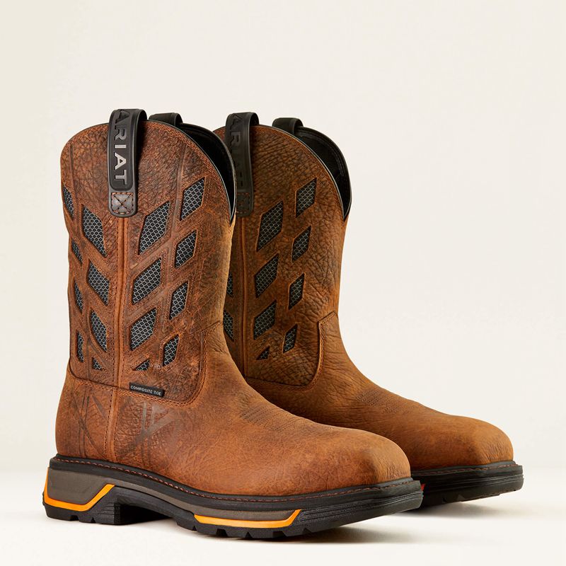 Ariat Big Rig Tread Venttek Composite Toe Work Boot Earth/Graphite Homme | RQS-00396494