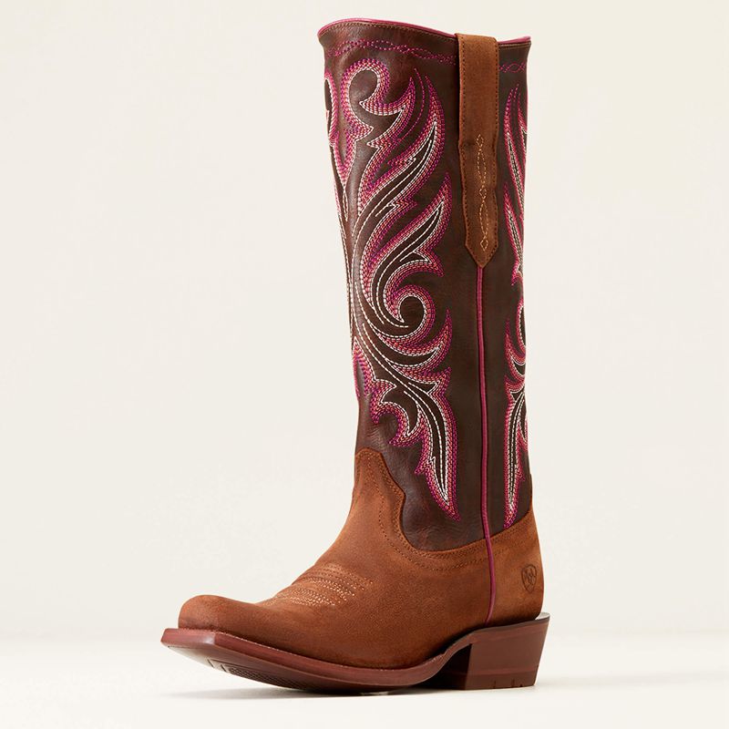 Ariat Futurity Starlight Stretchfit Western Boot Terracotta Roughout Femme | UCW-58099585