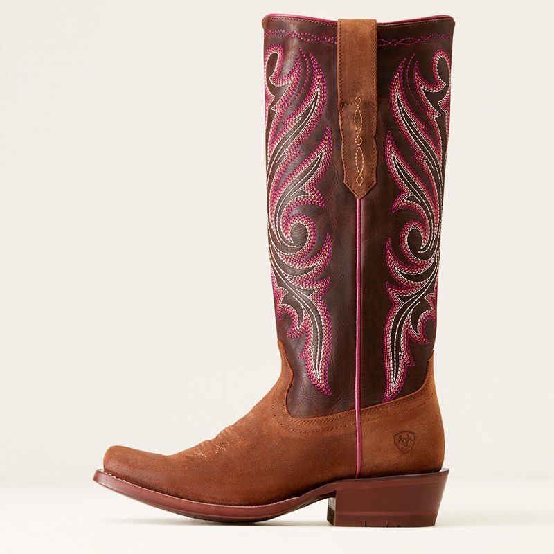 Ariat Futurity Starlight Stretchfit Western Boot Terracotta Roughout Femme | UCW-58099585