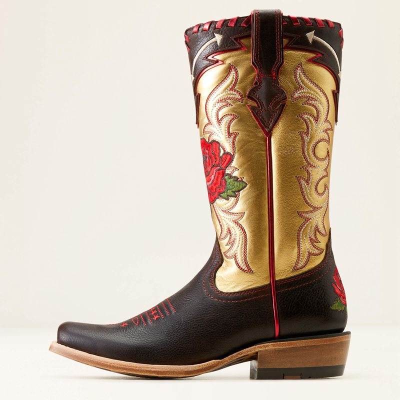 Ariat Futurity Rodeo Quincy Western Boot Toffee Crunch/Range Riding Ruby Femme | FFJ-42901922