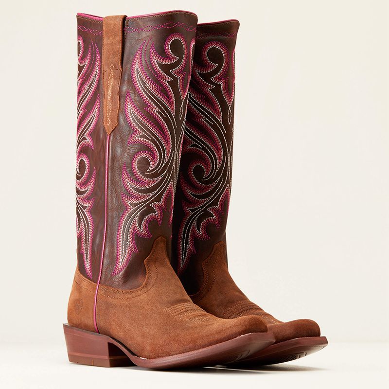 Ariat Futurity Starlight Stretchfit Western Boot Terracotta Roughout Femme | UCW-58099585