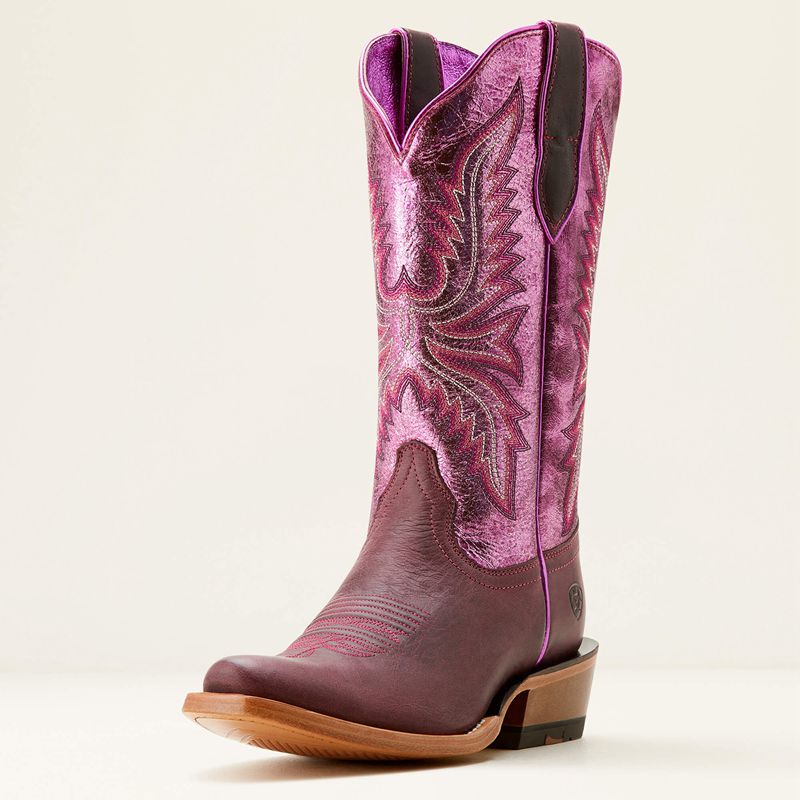 Ariat Futurity Flash Western Boot Crimson Grape/Magenta Shine Femme | WEE-86632749