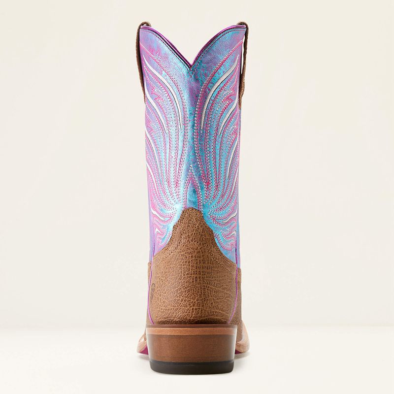 Ariat Futurity Dash Western Boot Scratched Tan/Azure Sunset Femme | TZV-35623682