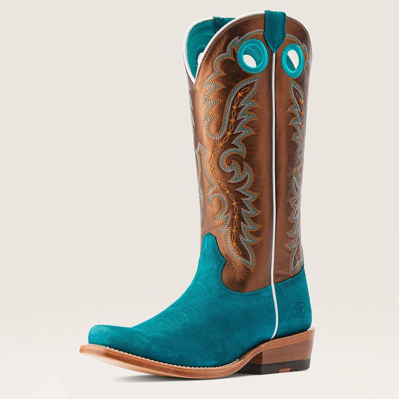 Ariat Futurity Boon Western Boot Ancient Turq Roughout Femme | BEJ-58625400