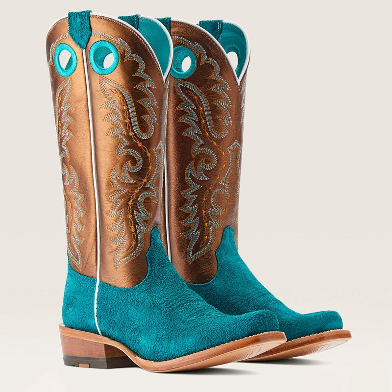 Ariat Futurity Boon Western Boot Ancient Turq Roughout Femme | BEJ-58625400