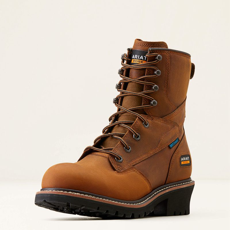 Ariat Logger Shock Shield Waterproof Work Boot Cuivre Marron Homme | TXV-45598021