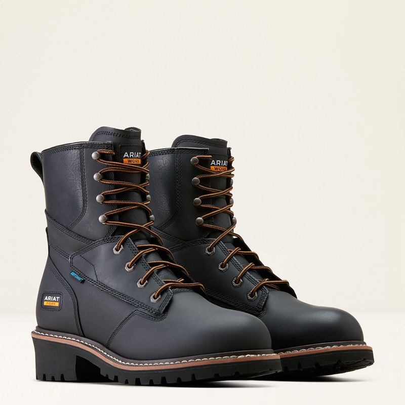 Ariat Logger Shock Shield Waterproof Work Boot Noir Homme | ZEO-54461327