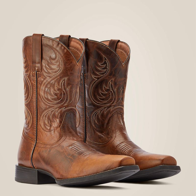 Ariat Sport Boss Man Western Boot Rich Cognac Homme | WVT-80756977