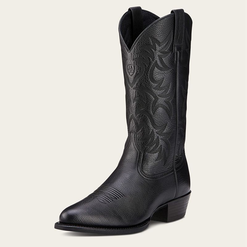 Ariat Heritage R Toe Western Boot Noir Homme | CPG-53351716