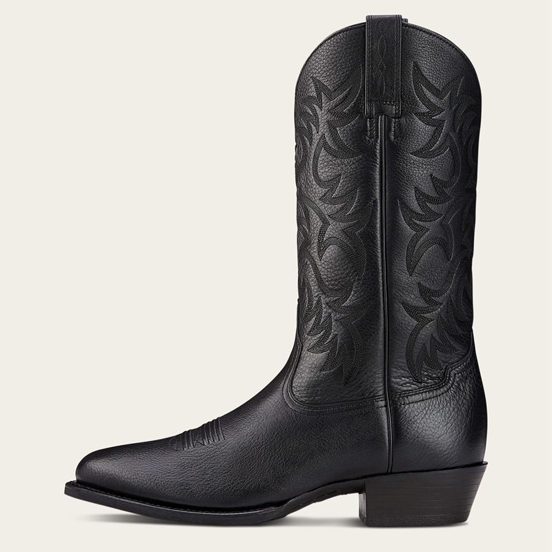 Ariat Heritage R Toe Western Boot Noir Homme | CPG-53351716