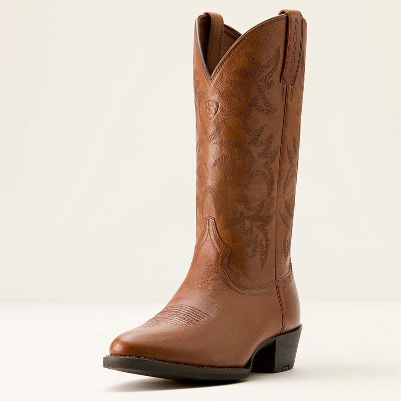 Ariat Heritage R Toe Western Boot Cognac Homme | AOZ-76633227