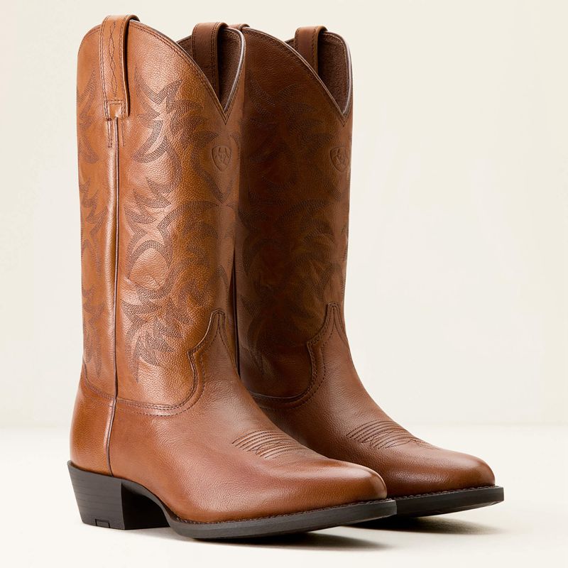 Ariat Heritage R Toe Western Boot Cognac Homme | AOZ-76633227