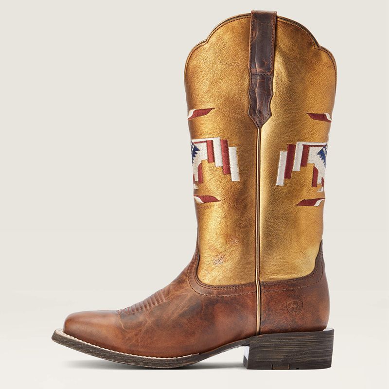 Ariat Frontier Thunderbird Chimayo Western Boot Fiery Tan Femme | FZP-64153747